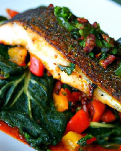 Fiery Blackened Tilapia Meets Tender Sautéed Spinach Delight