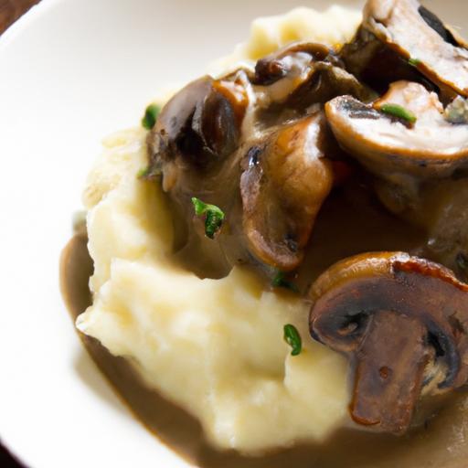Creamy Mashed Potatoes with Savory Mushroom Gravy Delight
