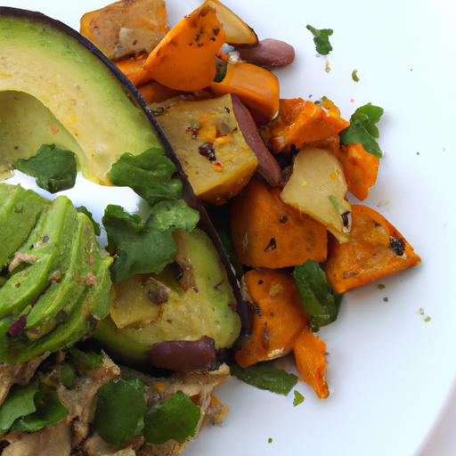 Hearty Sweet Potato Hash with Black Beans ‌& Creamy Avocado