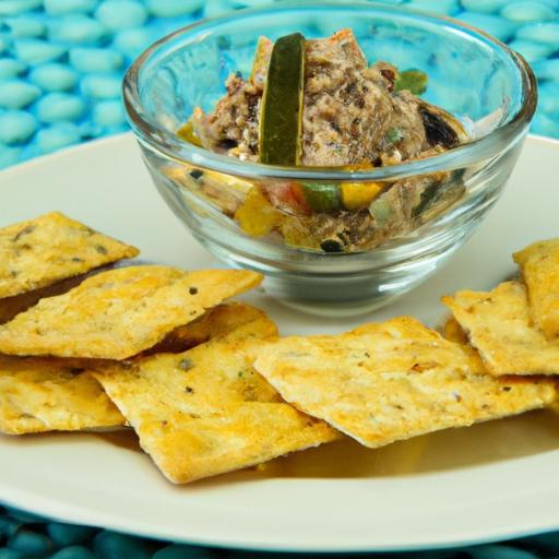 Wholesome Tuna Salad Paired with Crunchy Whole Grain Crackers