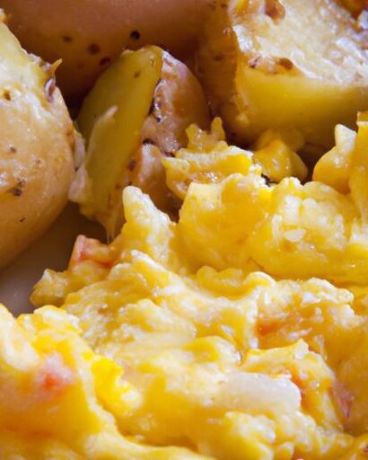 Golden Morning Delight: Cheesy Potato Egg Scramble Recipe