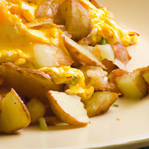 Golden Morning Delight: Cheesy Potato egg Scramble Recipe