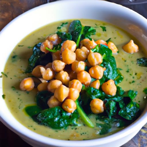 Power-Packed Protein: Chickpea & Spinach Soup Delight