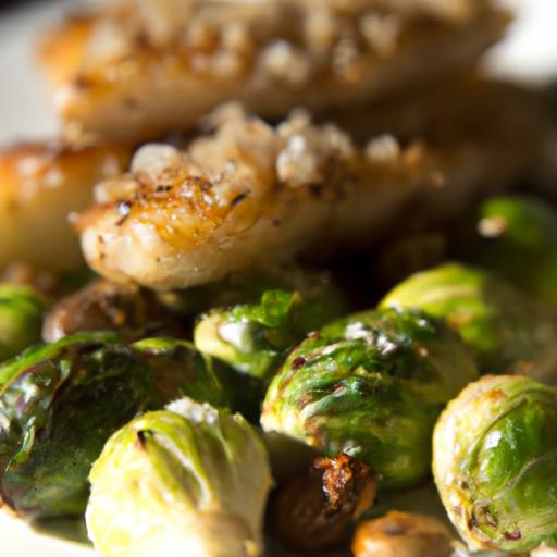 Golden Baked Cod Paired with Crispy Roasted Brussels Sprouts