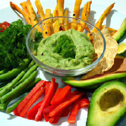 Fresh & Flavorful: Homemade⁢ Guacamole with ​Veggie Sticks
