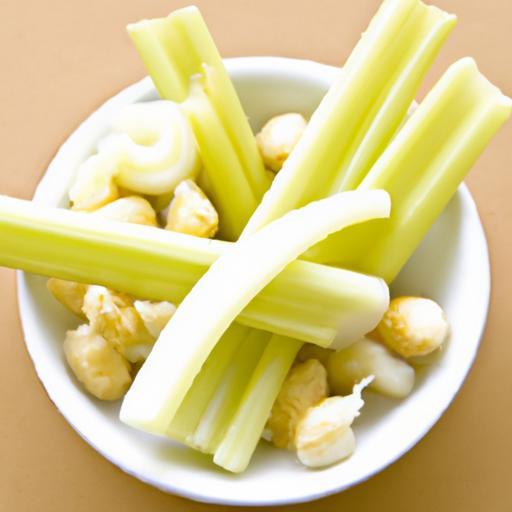 Crunchy Harmony: Celery Sticks Paired with Almond Butter