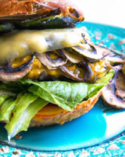 Savory Mushroom & Lentil Burger with Creamy Avocado Twist