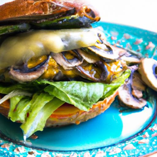 Savory Mushroom & Lentil Burger with Creamy Avocado Twist