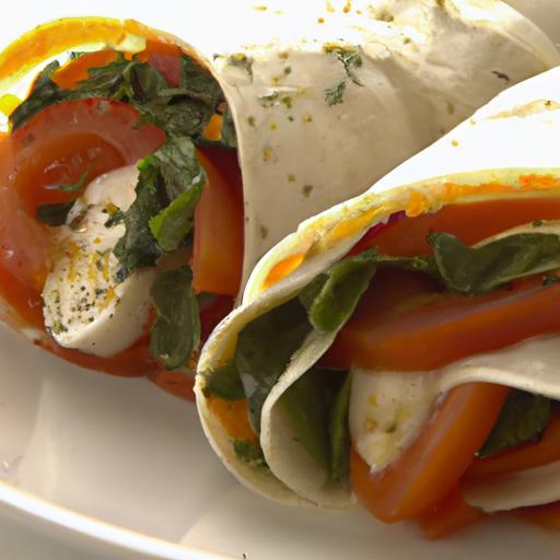 Fresh Tomato & Mozzarella Wrap with Zesty Pesto Twist