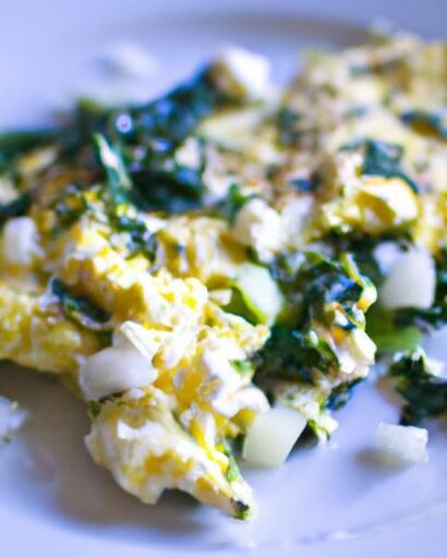 Wholesome Scrambled Egg Whites with Spinach and Feta Flair