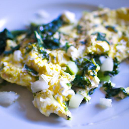 Wholesome Scrambled Egg Whites with Spinach and Feta Flair