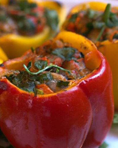 Flavor-Packed Mushroom & Spinach Stuffed Bell Peppers Delight