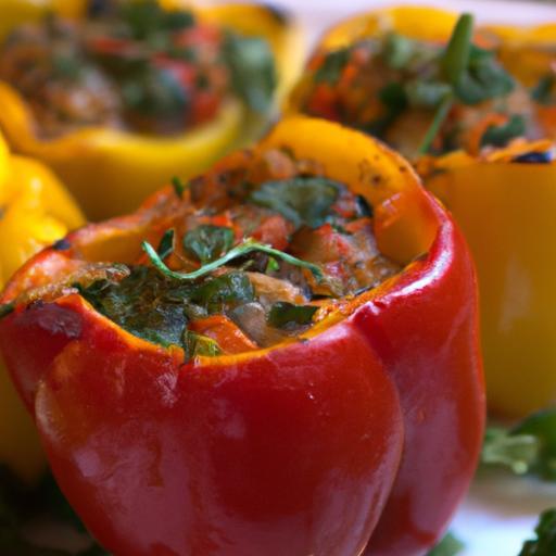 Flavor-Packed Mushroom & Spinach Stuffed Bell Peppers Delight