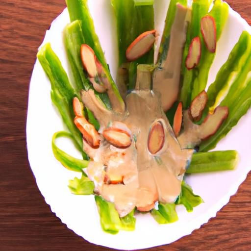 Crunchy Harmony:‍ Celery Sticks Paired with Almond Butter