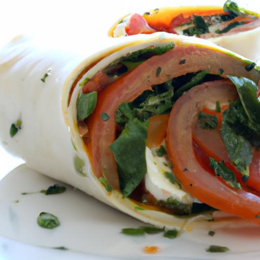 Fresh Tomato ​& Mozzarella Wrap with‌ Zesty Pesto Twist