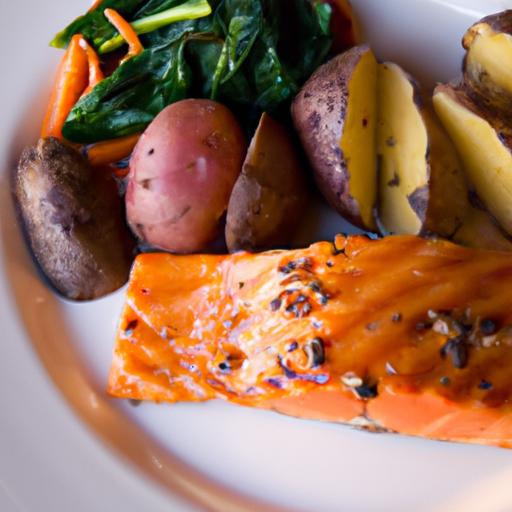 Savory Balsamic Glazed Salmon⁣ with⁤ Roasted⁣ Sweet Potatoes Delight