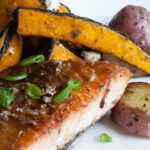 Savory Balsamic Glazed Salmon with Roasted Sweet Potatoes Delight
