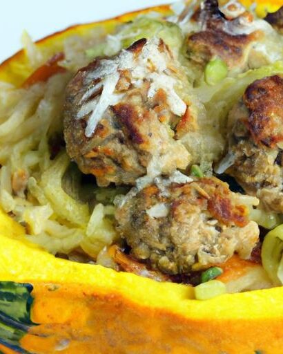 Twist on Classics: Spaghetti Squash with Turkey Meatballs