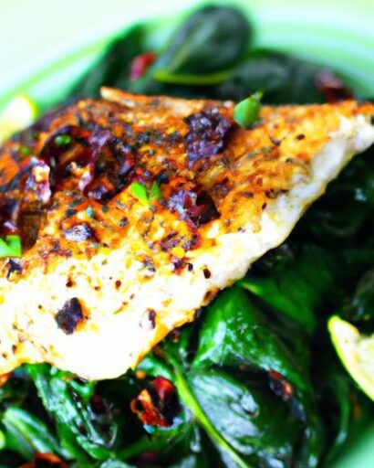 Fiery Blackened Tilapia Paired with Nutritious Sautéed Spinach