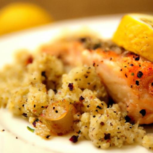 Zesty Baked Salmon with Vibrant Lemon Garlic Quinoa Delight