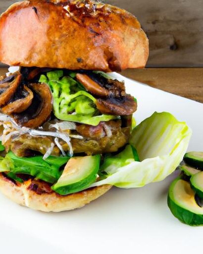 Hearty Mushroom & Lentil Burger with Creamy Avocado Twist