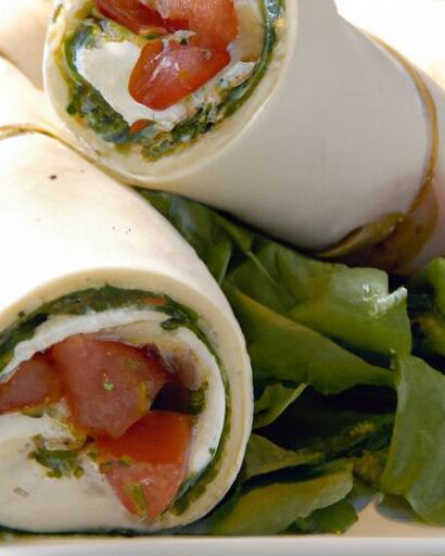 Fresh Tomato & Mozzarella Wraps with Zesty Pesto Twist