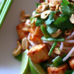 Savory Thai Peanut Noodles with Crispy Tofu Delight