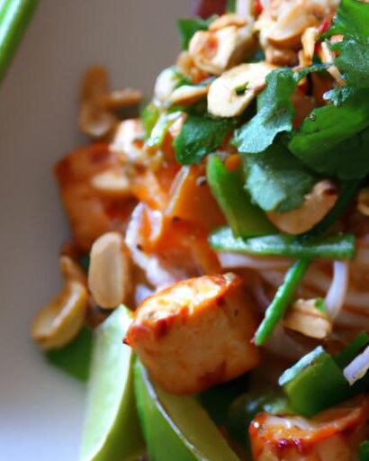 Savory Thai Peanut Noodles with Crispy Tofu Delight