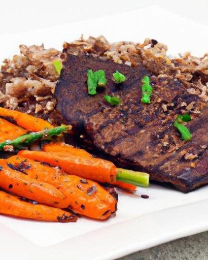 Savor the Perfect Grilled Steak with Roasted Carrots & Wild Rice