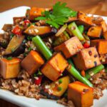 Wholesome Tofu & Veggie Stir-Fry Paired with Brown Rice