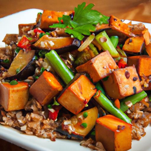 Wholesome Tofu & Veggie Stir-Fry Paired with Brown Rice