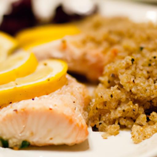 Zesty Baked Salmon with Vibrant Lemon Garlic Quinoa Delight