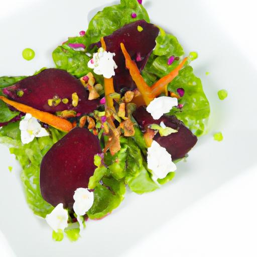 Bright⁢ Bites:‍ Roasted beet⁤ & Goat Cheese Salad Delight