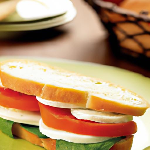 Fresh Twist: ⁢pesto⁢ Tomato & Mozzarella Sandwich delight
