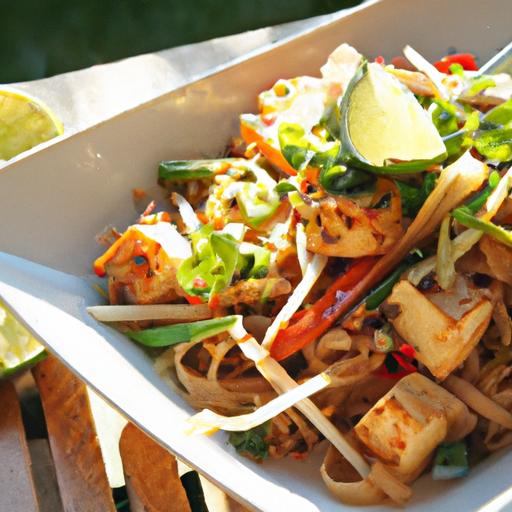Savory Thai Peanut Noodles with Crispy Tofu Delight