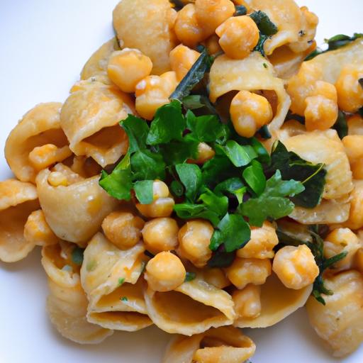 Hearty chickpea & Spinach Pasta Shells: A Flavorful Feast
