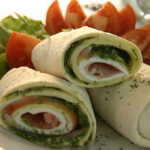 Fresh‌ Tomato & Mozzarella wraps with Zesty Pesto Twist