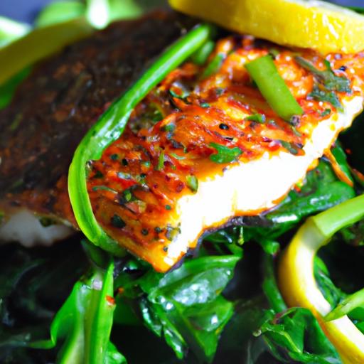 Fiery Blackened Tilapia Paired with nutritious Sautéed Spinach