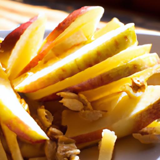 Crunchy Delight: Apple Slices with Peanut Butter & granola