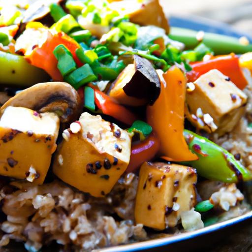 Wholesome Tofu & Veggie Stir-Fry Paired with Brown Rice