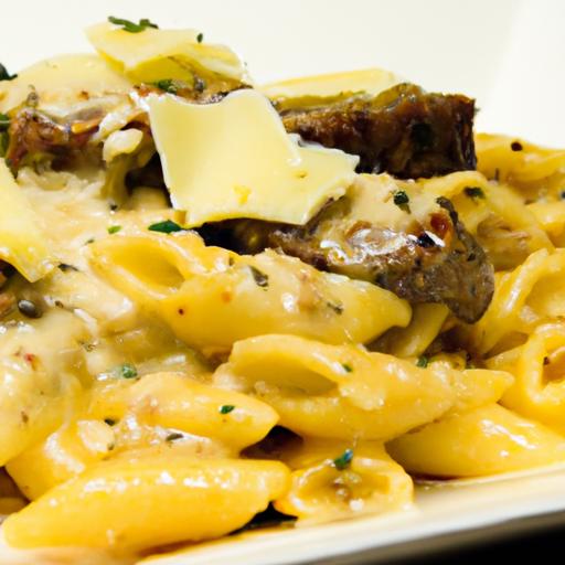 Savor Garlic Butter Steak‌ Paired with Creamy Parmesan Rigatoni