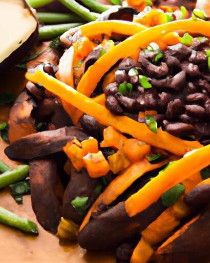 Loaded Sweet Potato Fries: Black Bean & Guacamole Delight