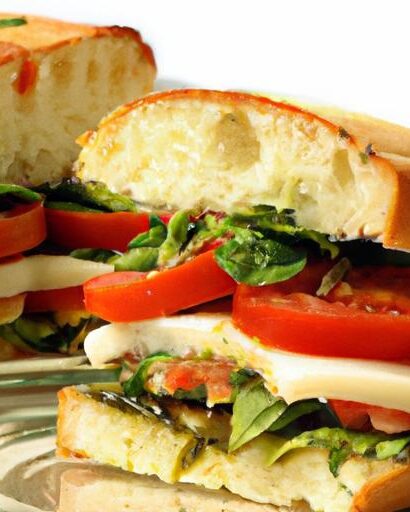 Fresh Twist: Pesto Tomato & Mozzarella Sandwich Delight