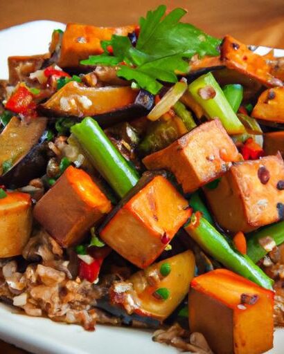 Wholesome Tofu & Veggie Stir-Fry Paired with Brown Rice
