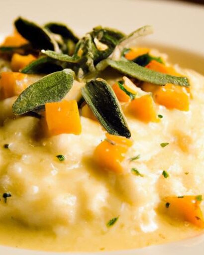 Creamy Butternut Squash Risotto with Fragrant Sage Tips