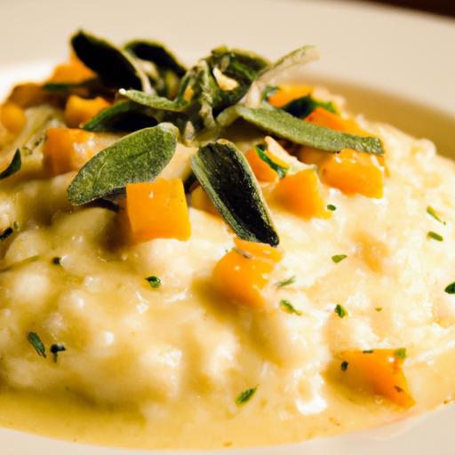 Creamy Butternut Squash Risotto with Fragrant Sage Tips