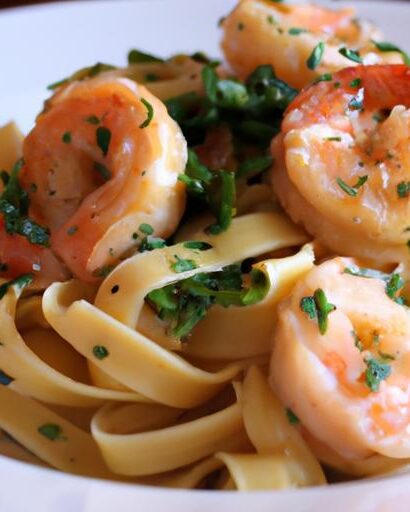 Savor Garlic Butter Shrimp Paired with Wholesome Pasta