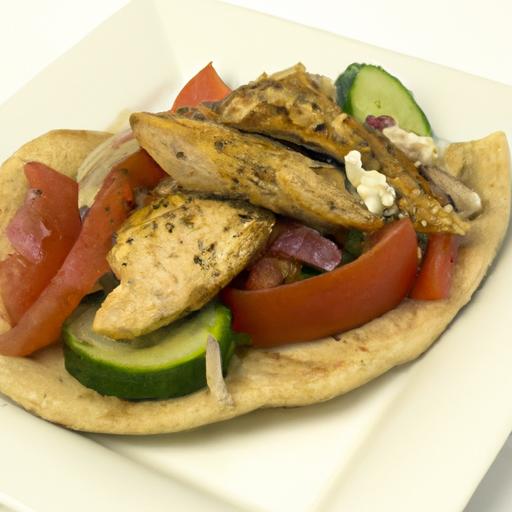 Savor Greek Chicken Gyro in Nutty whole Wheat Pita Delight