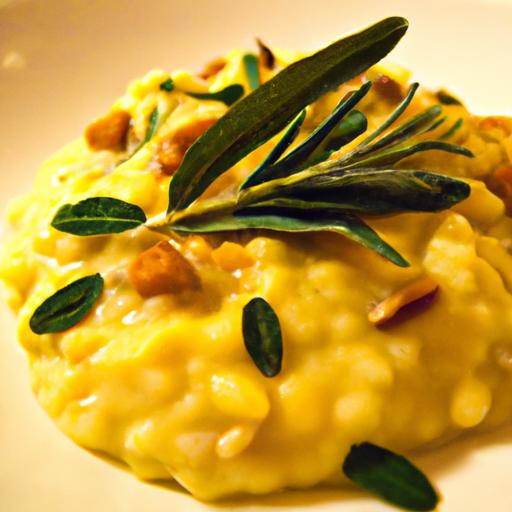Creamy Butternut squash Risotto with Fragrant sage Tips