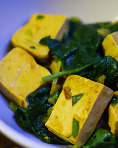 Bright & Healthy: Quick Turmeric Tofu Scramble with Spinach